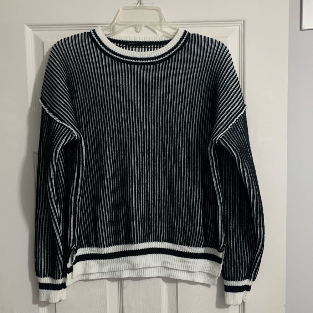 Black and white striped sweater